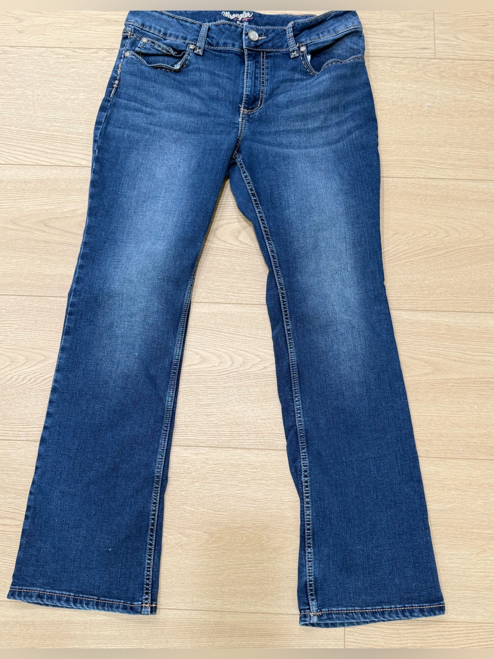 Wrangler Bootcut Jeans Women’s 13/14 x 32 Dark Wash Stretch Denim Western Y2K